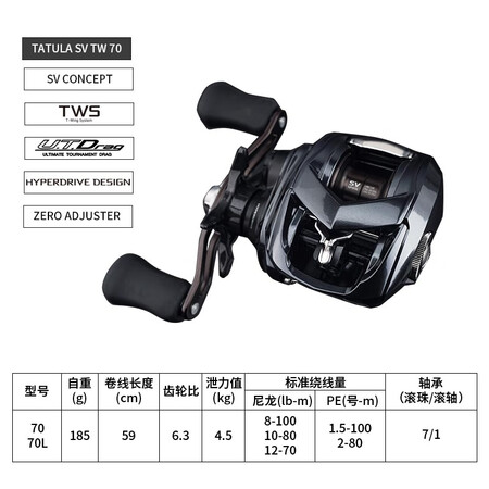 达亿瓦（DAIWA）TATULA 80SV 70  小黑蜘蛛...