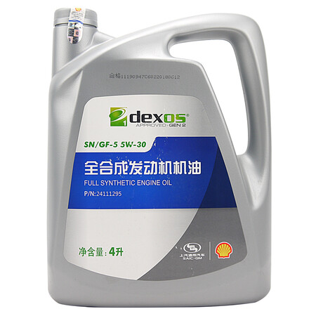 雪佛兰(chevrolet)原厂机油/壳牌配套全合成机油 sn/gf-5级5w-30 4l装