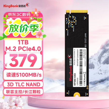 金百达（KINGBANK）1TB SSD固态硬盘 M.2接口...