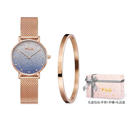 斐乐满天星手表礼盒女款小众轻奢石英钢带腕表送女友礼物 【手镯...