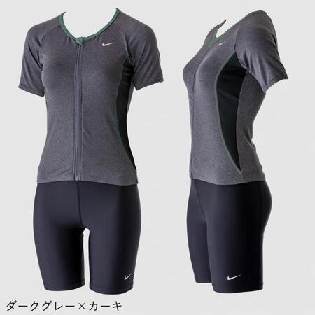 耐克（NIKE）女士泳装套装短袖分体式防滑透气运动健身游泳装...