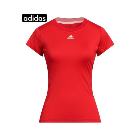 阿迪达斯 （adidas） 女士 基础款T恤 Red 均码 ...