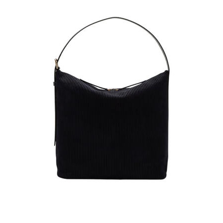 A.P.C.女包牛皮斜挎手提购物袋深蓝灯芯绒通勤轻奢简约 蓝...