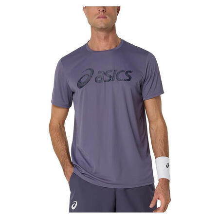 亚瑟士（asics）男运动T恤轻量透气印花休闲网球服灰紫 P...