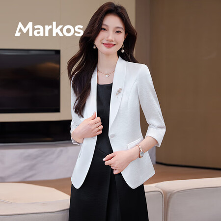 Markos国际品牌职业西装套装女2025新款夏季薄款小西服...