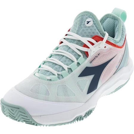 迪亚多纳（Diadora）女士运动板鞋速干透气网球鞋白色蓝红...