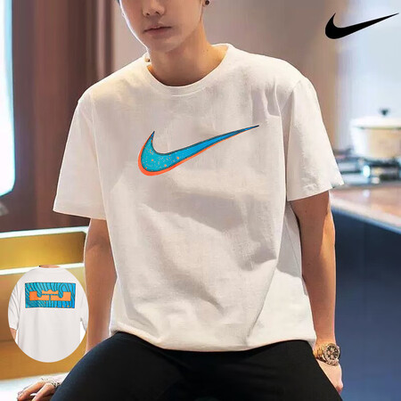 耐克（NIKE）T恤男2025夏季运动跑步训练篮球纯棉詹姆斯...