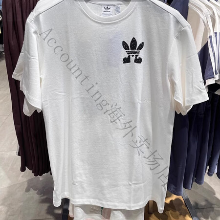 阿迪达斯 （adidas）三叶草女子印花大logo运动宽松短...