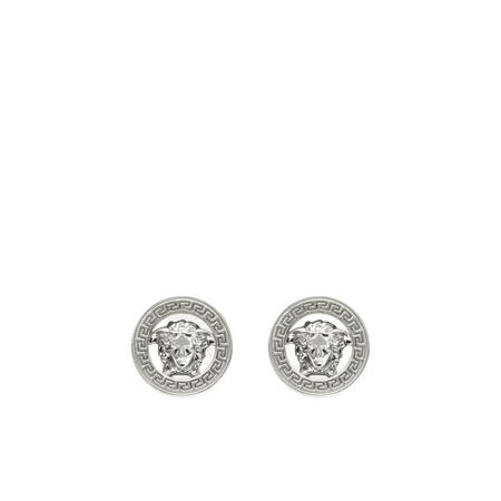 范思哲（VERSACE）徽标耳环金属蝴蝶扣男士饰品 灰色 均...