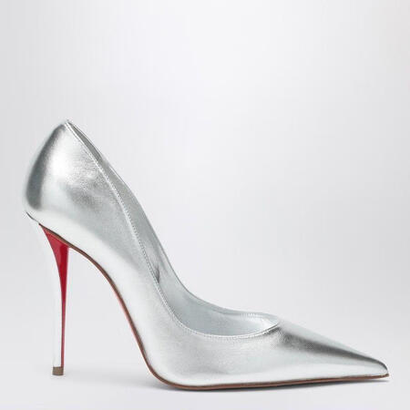 路铂廷（Christian Louboutin）女款银色羊皮...