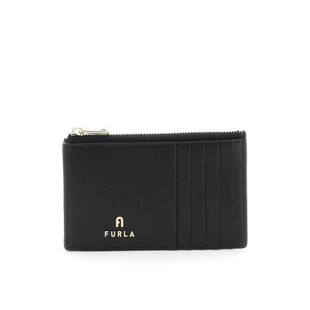 芙拉（FURLA）女款皮质卡包轻便实用简约时尚钱包皮夹 黑色...