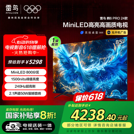 FFALCON雷鸟 【固定挂架送装一体】鹤6 Pro 24款...