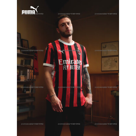 彪马（PUMA）AC米兰主场球迷版球衣吸湿速干足球服饰短袖T...