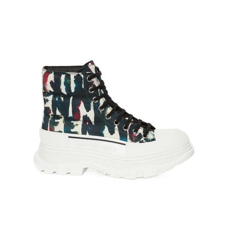 亚历山大麦昆（Alexander McQueen）高帮短靴厚...