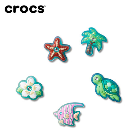 卡骆驰（crocs）配饰智必星洞洞鞋鞋花 闪闪海底五件套 闪...