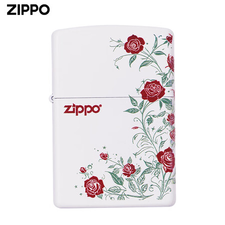 ZIPPO打火机精美彩印白哑漆机煤油防风打收藏节送礼 挚爱玫...