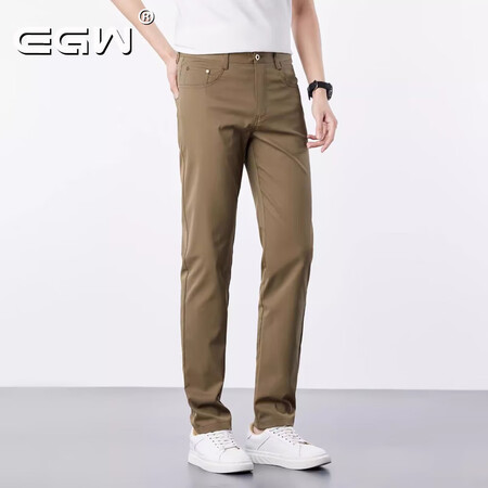 EGW国际奢侈品牌牛仔裤男夏季小脚裤直筒宽松休闲通勤透气凉爽...