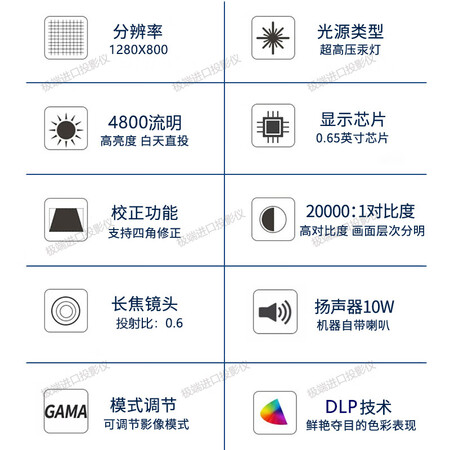 松下（Panasonic）短焦投影仪超高清ktv专用商用教育...