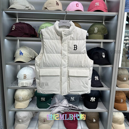 MLB男女情侣大logo时尚休闲羽绒马甲外套24秋冬新品3A...