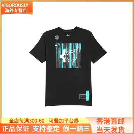 NIKE美式复古印花圆领套头短袖T恤 男款 黑色 XXL