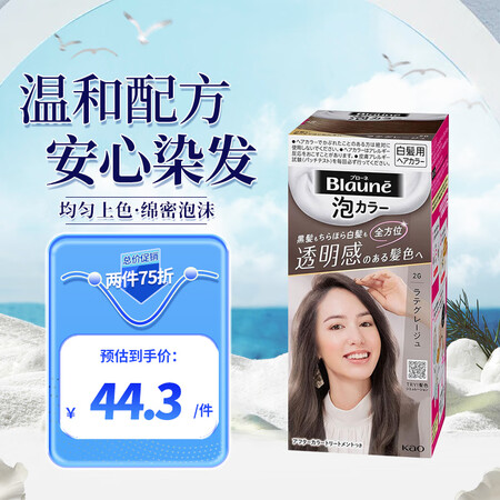 花王 Blaune系列 泡沫染发剂 #2NA自然灰色 1盒