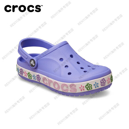 卡骆驰（crocs）儿童贝雅卡骆班花边洞洞鞋凉鞋官方旗舰正品...