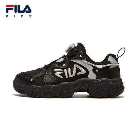 斐乐（FILA）童鞋儿童跑步鞋男女中大童复古猫爪运动鞋 黑_...