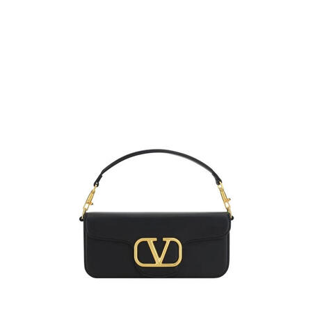 VALENTINO GARAVANI女式黑皮斜挎包可调节肩带...