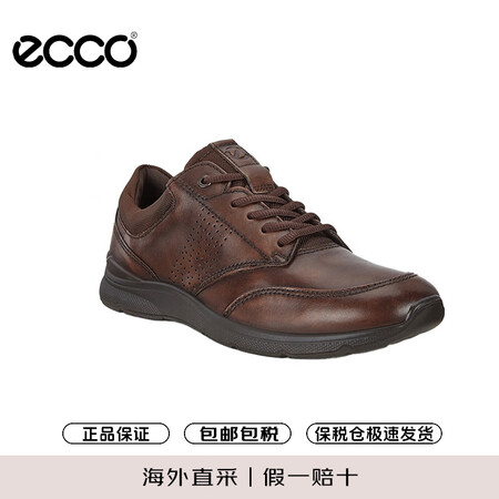 ecco Irving 运动鞋男系带休闲鞋 简约舒适真皮健步鞋 511734 55738-可可棕 44