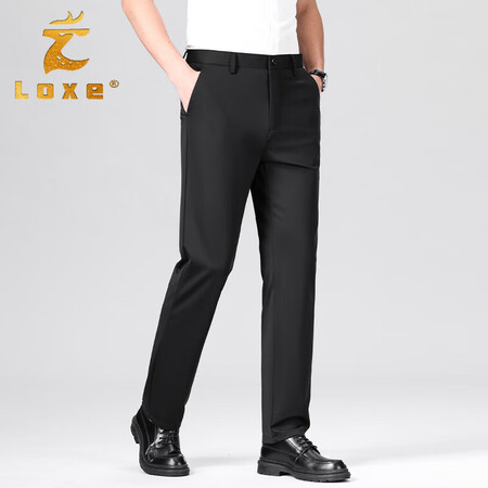 Loxe奢品桑蚕丝直筒商务休闲裤男2025新款夏季薄款高弹力...