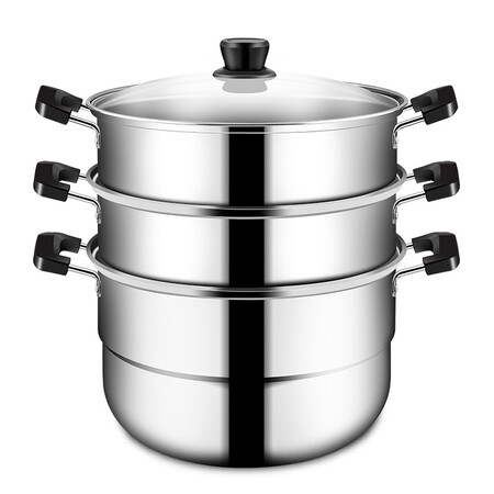 炊大皇 蒸锅 不锈钢28cm三层 wg16331