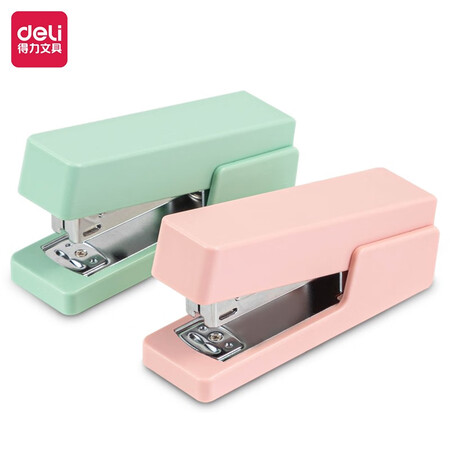 得力(deli)常规款中号订书机 王源代言源源得力小礼盒包装 订书机