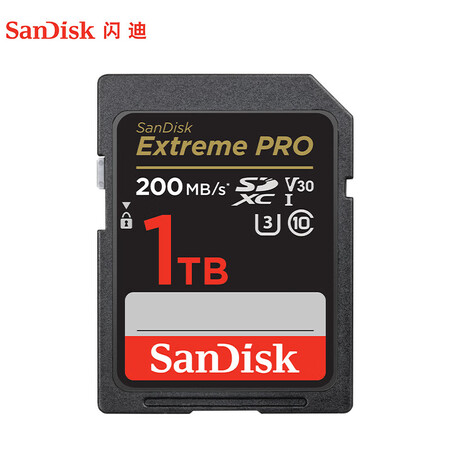 闪迪(sandisk)1tb sd存储卡 u3 c10 至尊超极速版 提速升级读速200mb