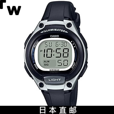 CASIO【日本直邮】卡西欧 女士手表 数字显示 黑色树脂表...