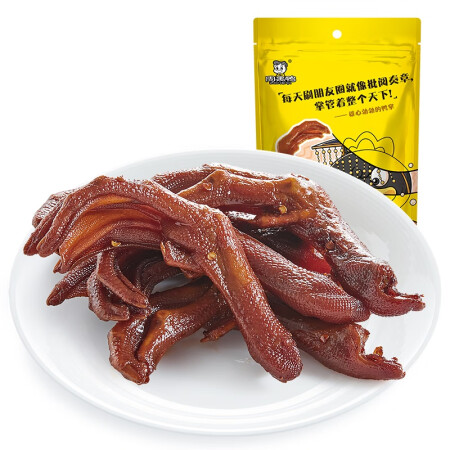 周黑鸭 甜辣卤鸭掌108g 武汉特产 休闲零食 卤味小吃 真...
