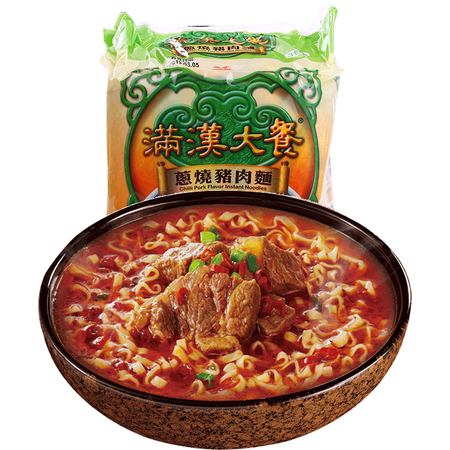 统一泡面方便面 满汉大餐满汉宴满汉全席台湾泡面3包入袋装 葱烧猪肉