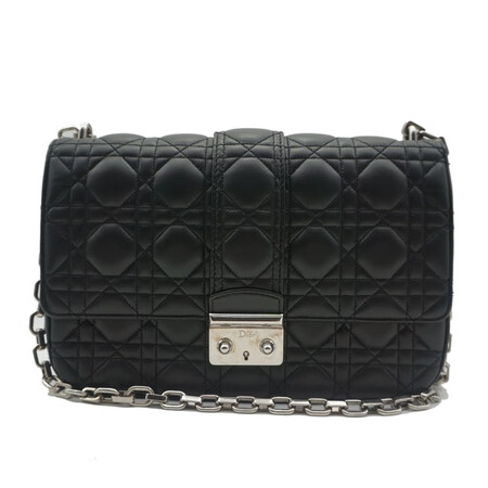 【二手95新】dior 迪奥 女包 missdior黑色 翻盖菱格单肩斜挎包