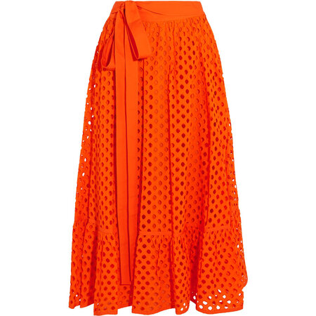 托里·伯奇/ hermosa 马德拉刺绣纯棉围裹式半身裙 46805 图片色 us2