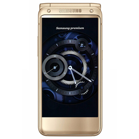 三星(samsung) w2017 翻盖4g智能手机 商务手机 双卡双待 电信4g 金色