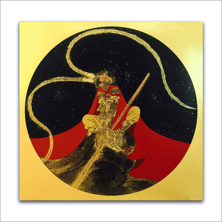 现代简约玄关书房装饰画 原作版画 限量签名版 秦修平 大圣 水墨 金色