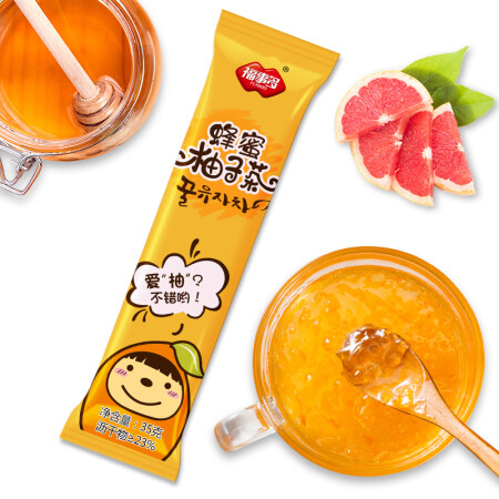 福事多蜂蜜柚子茶35g/条 小袋便携条装 韩国风味水果茶冲泡饮品