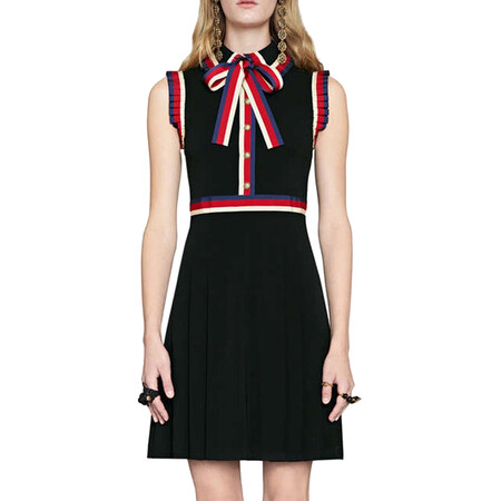 gucci 古驰 蝴蝶结连衣裙 黑色457038 x5l53 1073 xxs