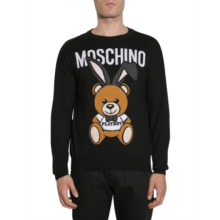 莫斯奇諾(moschino)奢侈品男裝 2589773655 playboy 泰迪熊套頭衫