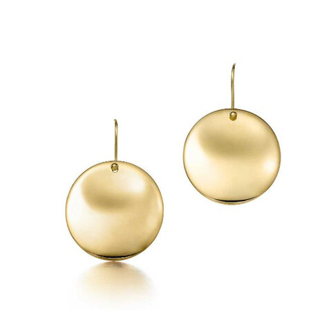蒂芙尼tiffany 耳环奢侈品 全球购女士新款18k金圆形耳环12820917 黄
