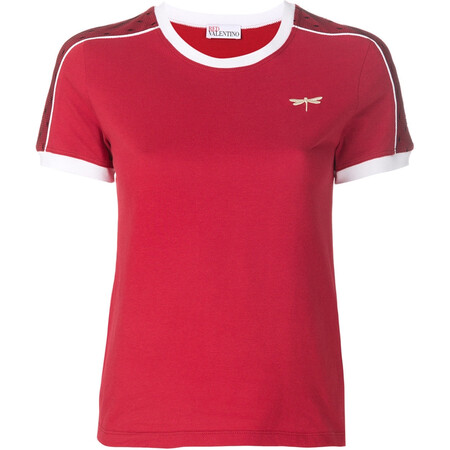 红·华伦天奴 red valentino 奢侈品女装 蜻蜓图案拼缀t恤 red cc7