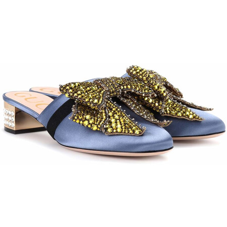 古驰(gucci)奢侈品女鞋 水晶装饰绒面革凉拖 3157734831 图片色 41
