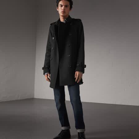 burberry 博柏利 男士羊毛混纺 trench 风衣 黑色40162731 uk50