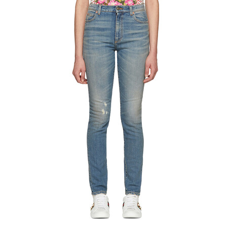 古驰(gucci)女士牛仔裤 纯棉 磨损 刺绣 8404ss2698