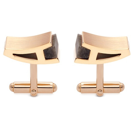 朗雯(lanvin)奢侈品 2589944658 黑曜石矩形袖扣 单色