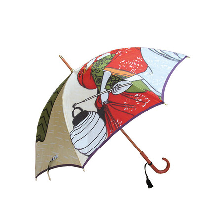 日本aurora丽伞新泻制造传统工艺交错织雨伞 浮世绘印花图案日本进口